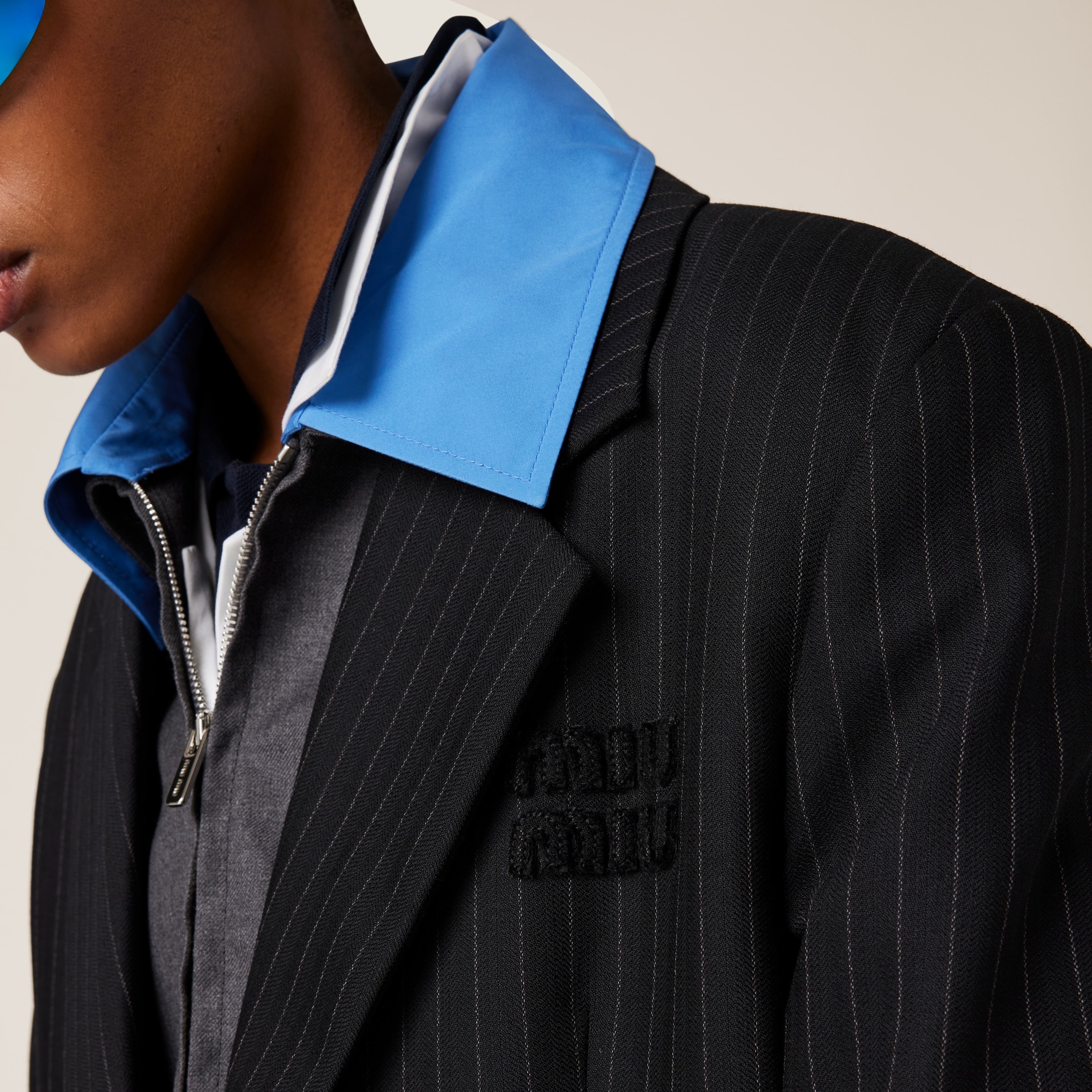 Single-breasted pinstripe jacket - 4