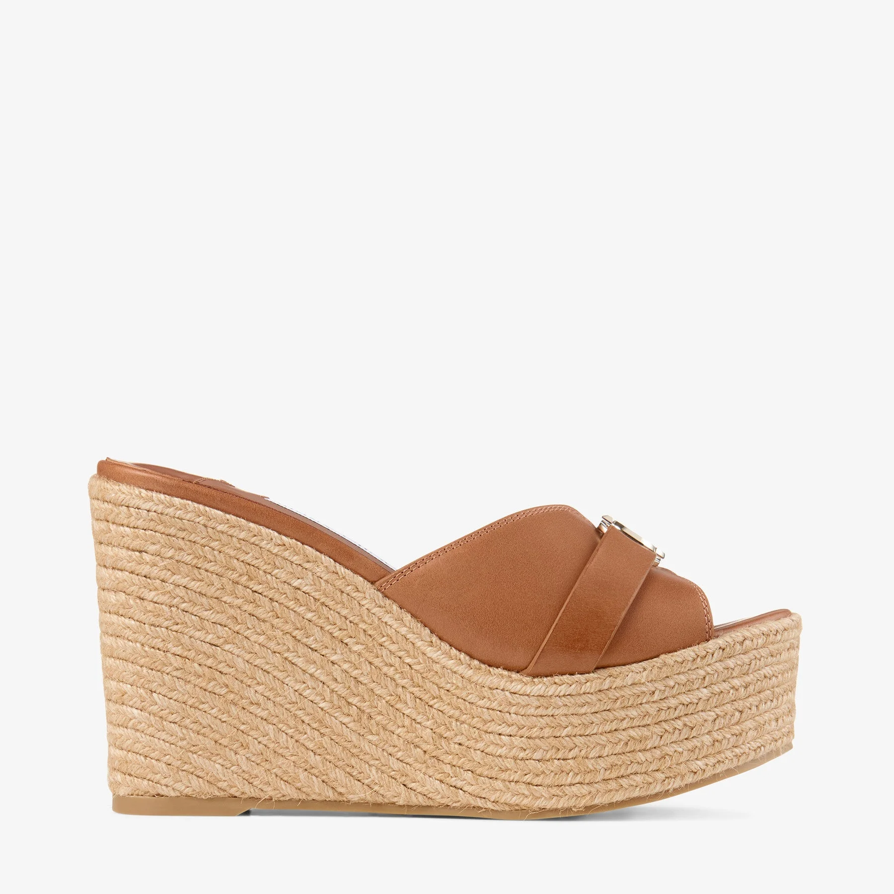 Leda Wedge 100
Tan Nappa Leather Mule Wedge - 1