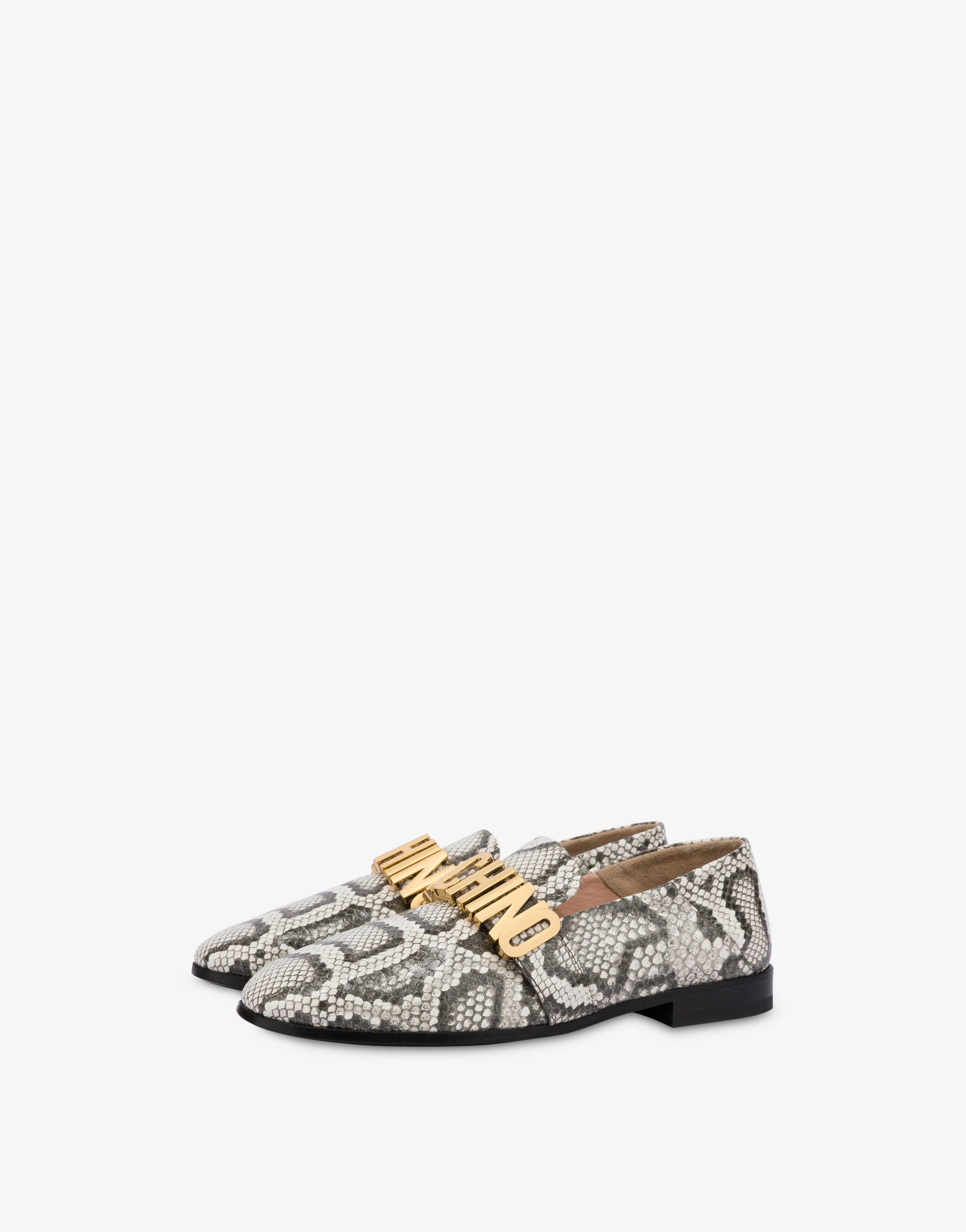 PYTHON-PRINT CALFSKIN SLIPPERS - 1