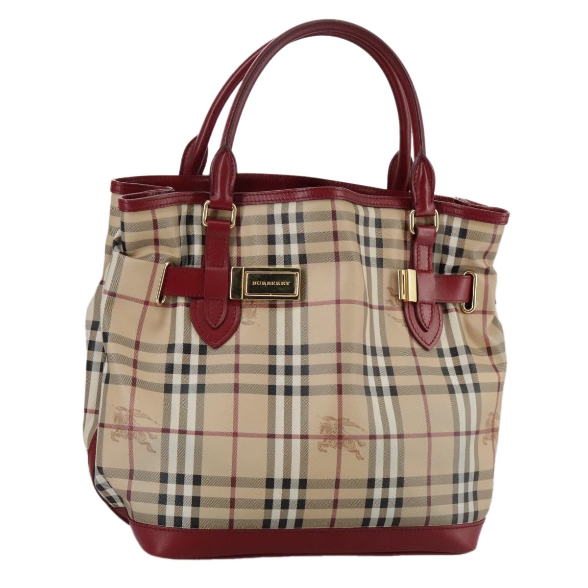 Burberry Nova Check Tote Bag Pvc Leather Beige - 1