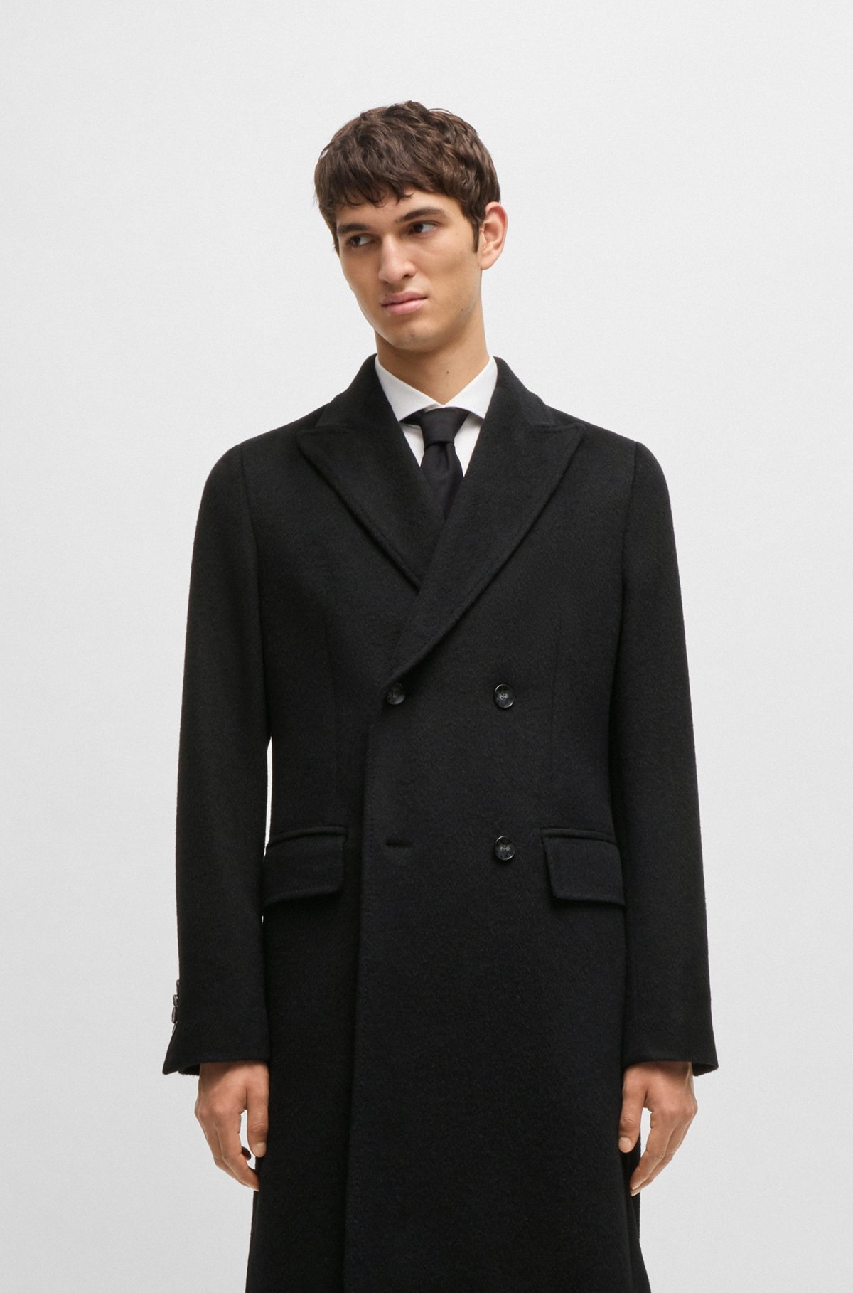 DOUBLE-BREASTED COAT IN AN ALPACA BLEND - 3