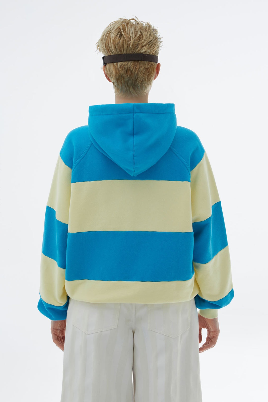 AZURE & LIGHT YELLOW HOODIE WITH LOGO - 4