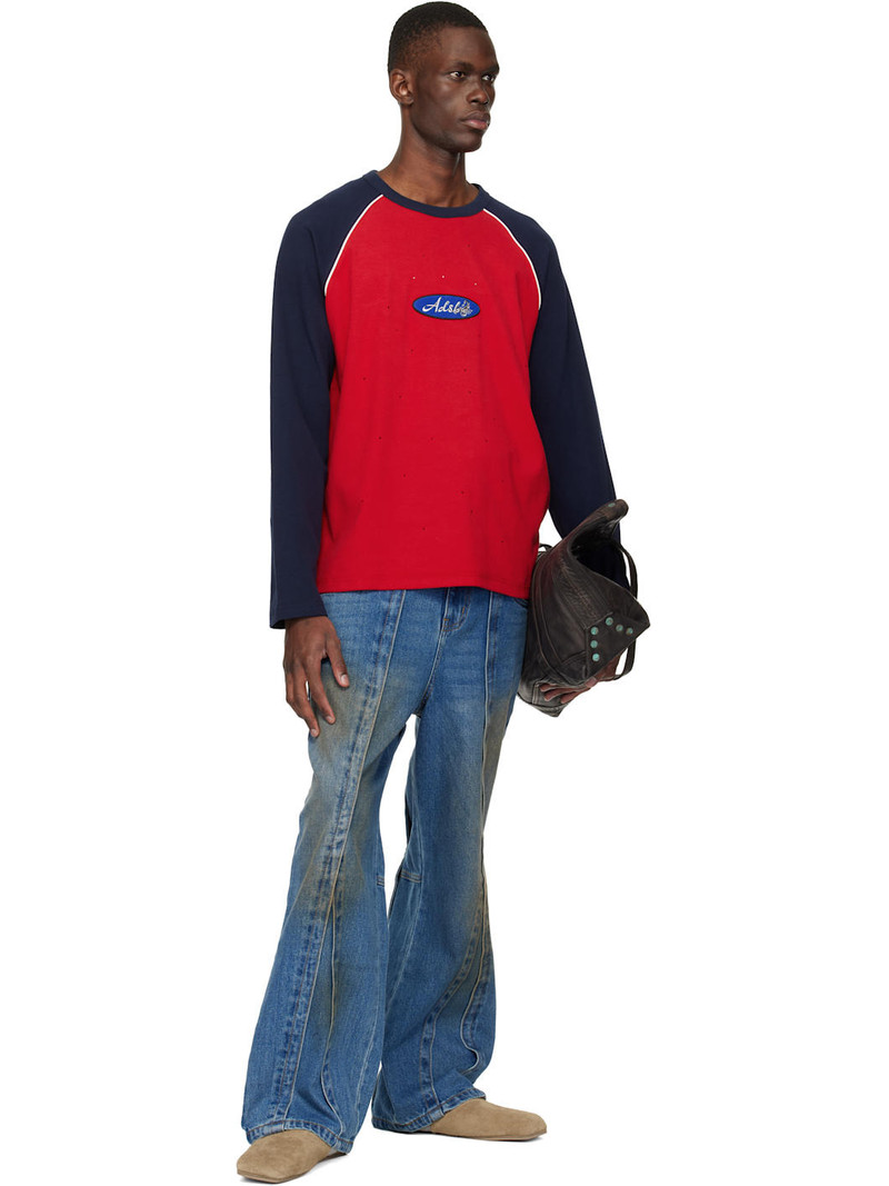 Andersson Bell Red & Navy Logo Wappen Raglan LS T-shirt outlook