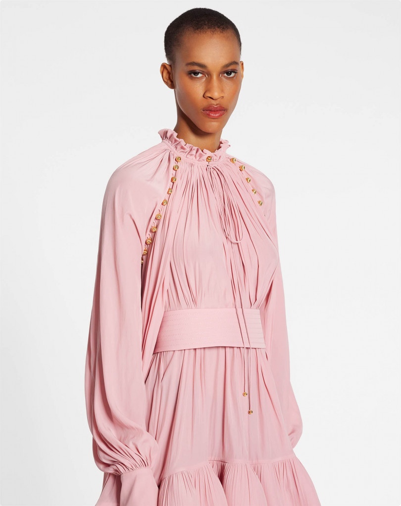 ASYMMETRICAL CHARMEUSE DRESS - 3