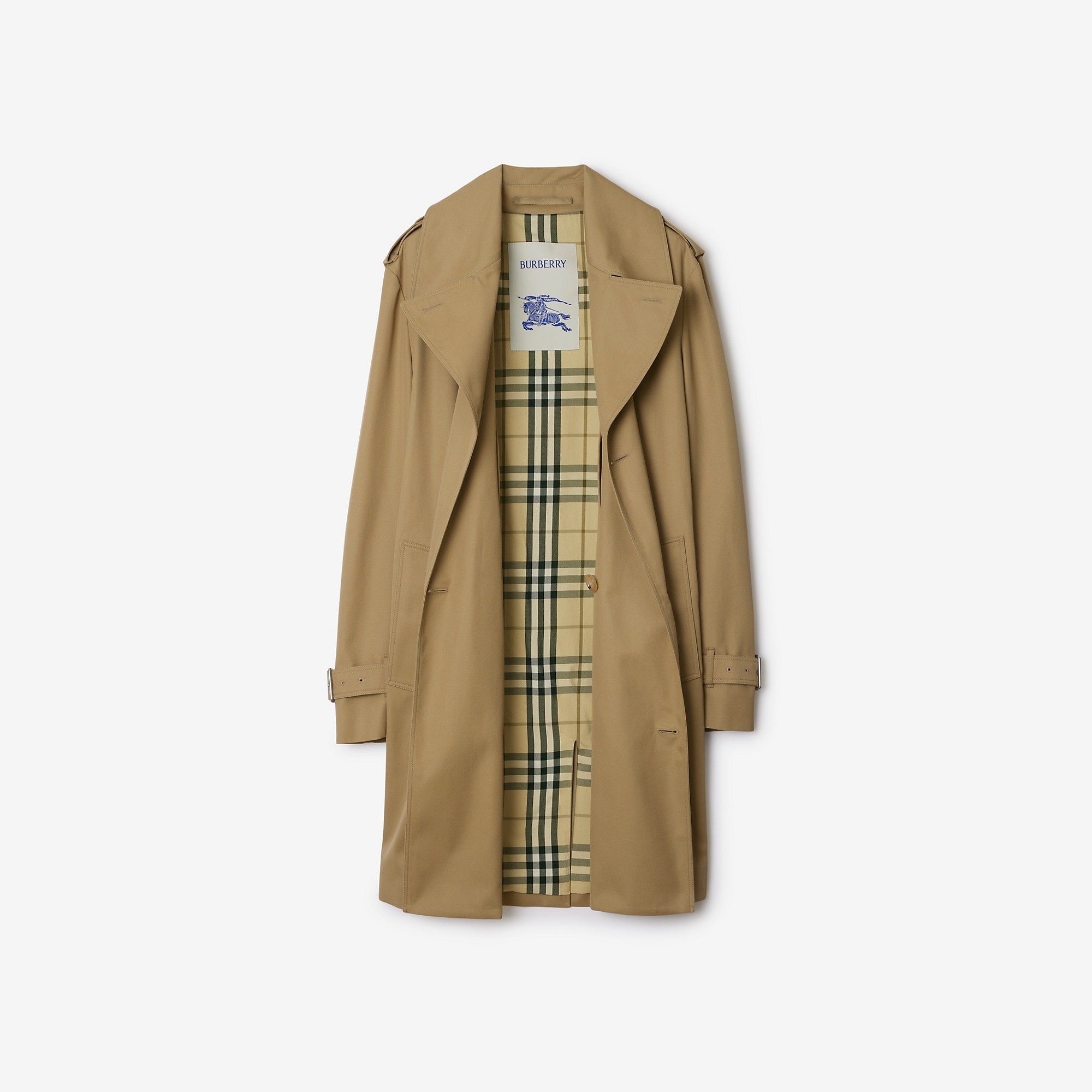 Burberry Mid-length Cotton Blend Trench Coat | REVERSIBLE