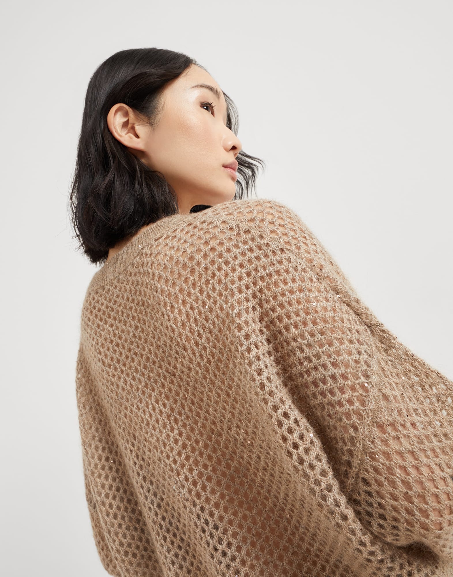 Mohair, cotton and wool dazzling mesh sweater - 3
