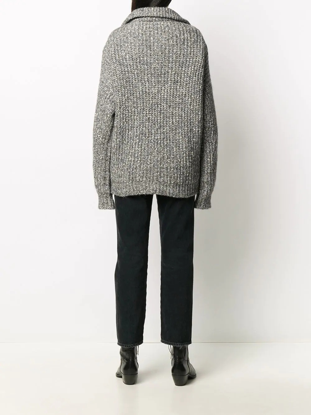 chunky knit zipped jumper - 4