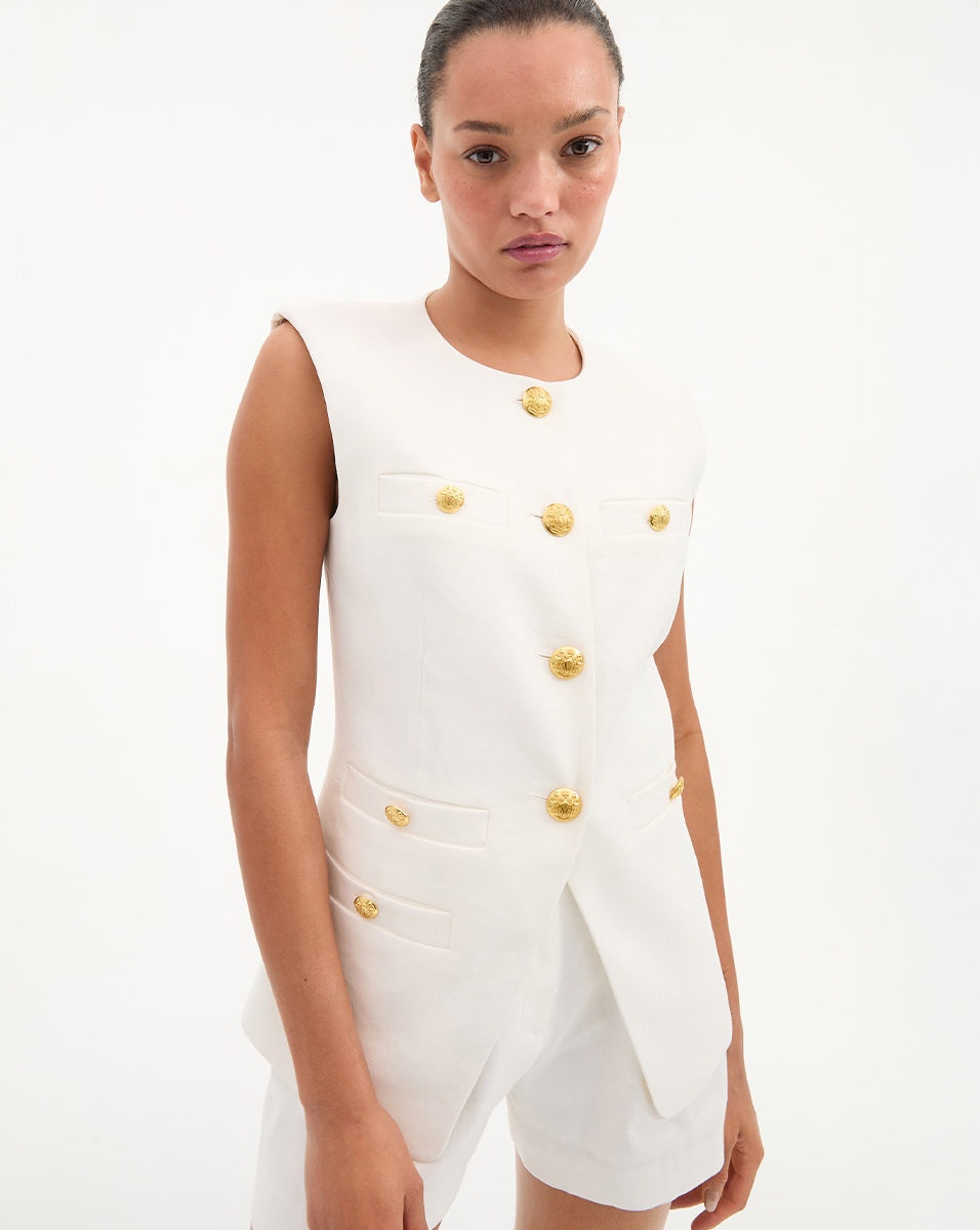 TAMARA LINEN VEST - 2