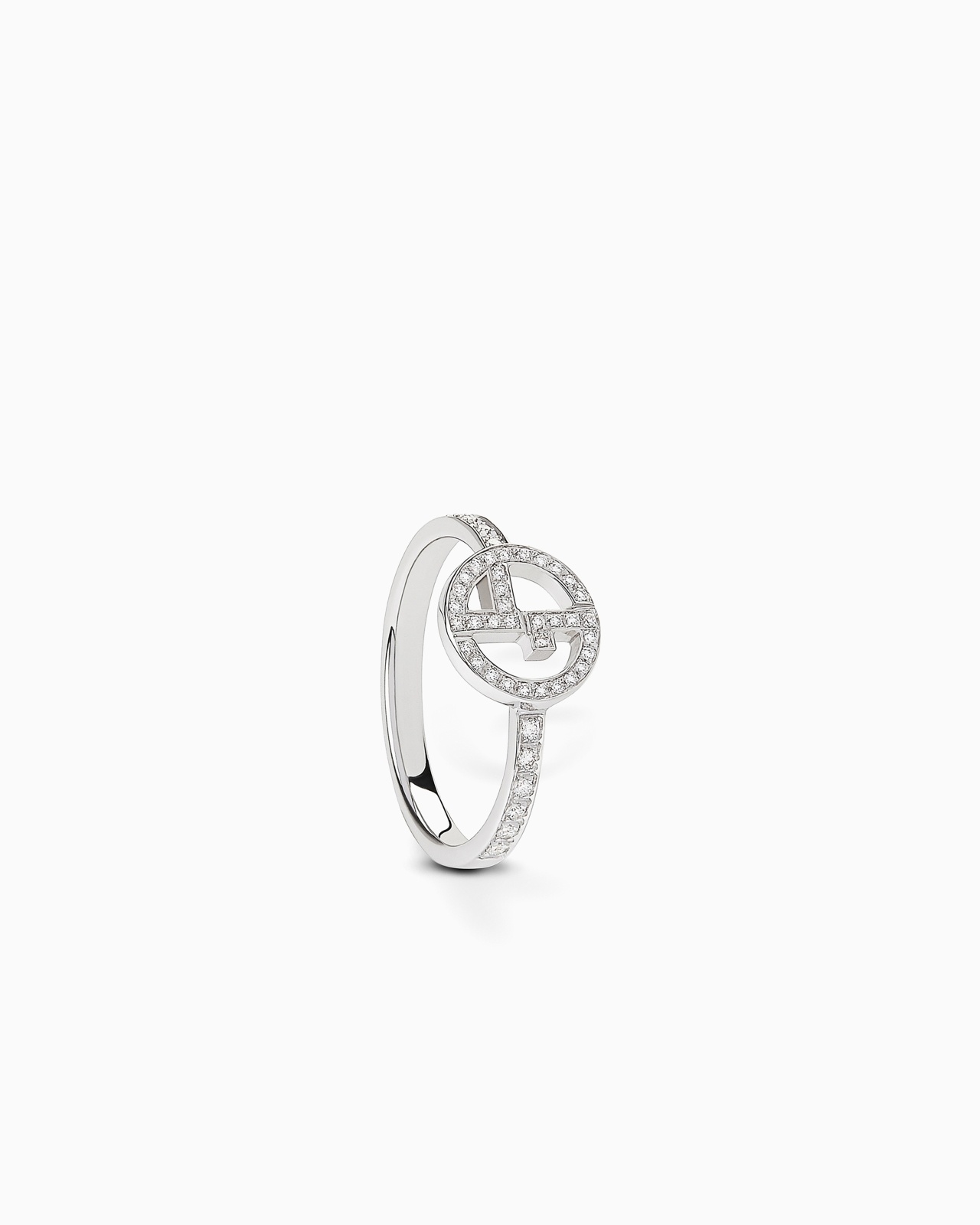 18K WHITE-GOLD, DIAMOND BORGONUOVO RING - 1