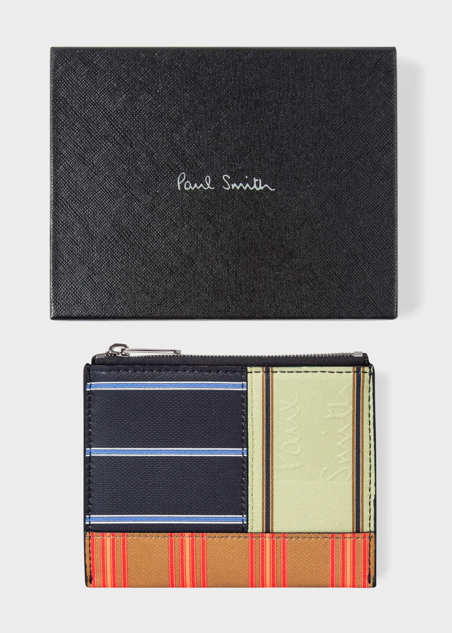 Patchwork Stripe Zip Wallet - 4