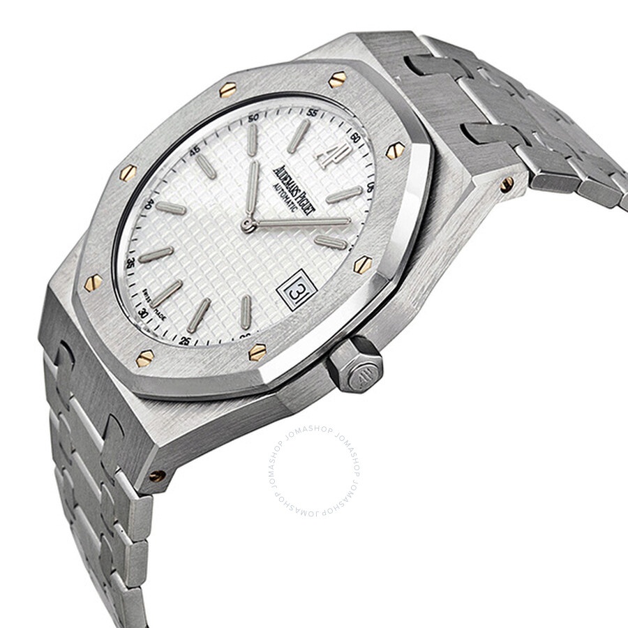 Pre-owned Audemars Piguet Royal Oak Jumbo White Guilloche Dial Men's Watch 15202ST.OO.0944ST.01 - 2