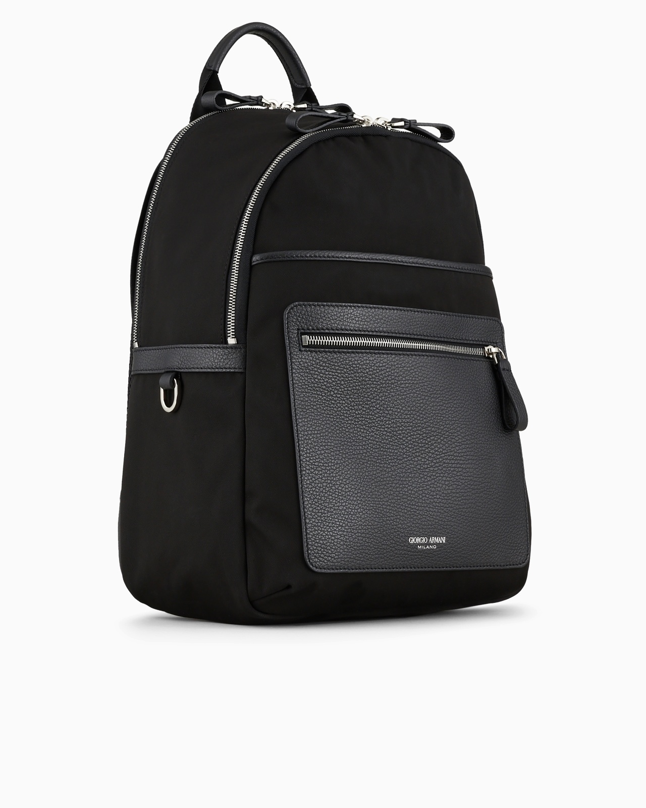 RECYCLED-NYLON AND PEBBLED-LEATHER BACKPACK - 2