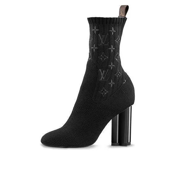 (WMNS) LOUIS VUITTON Silhouette Ankle Boots 'Black with Logo Monogram' 1A3MIW - 1