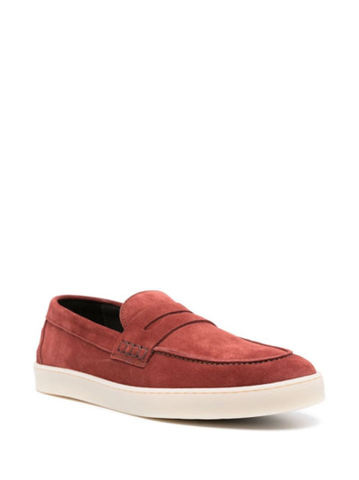 Canali suede slip-on loafers outlook
