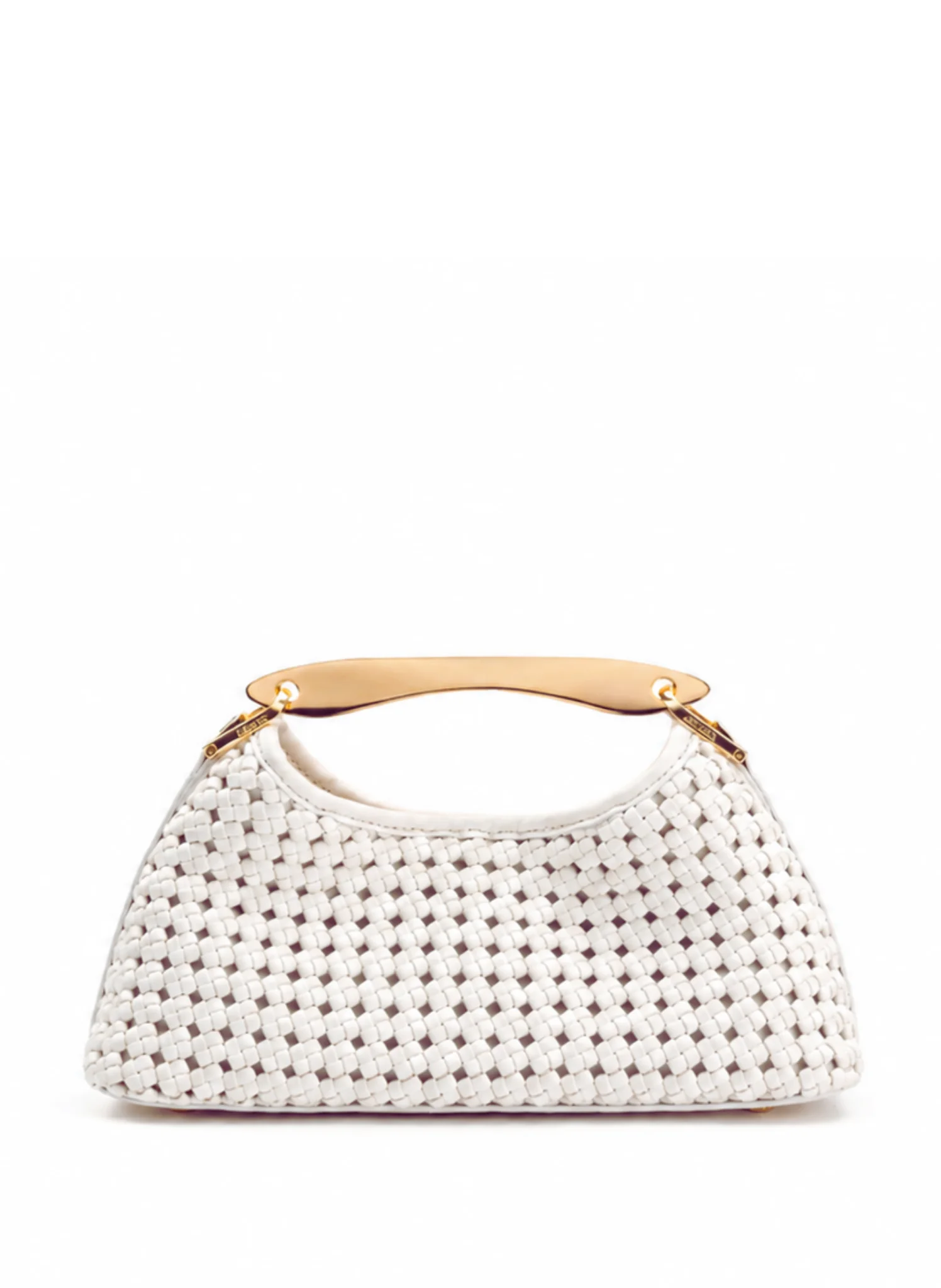 Mini Boomerang Woven Leather White - 1