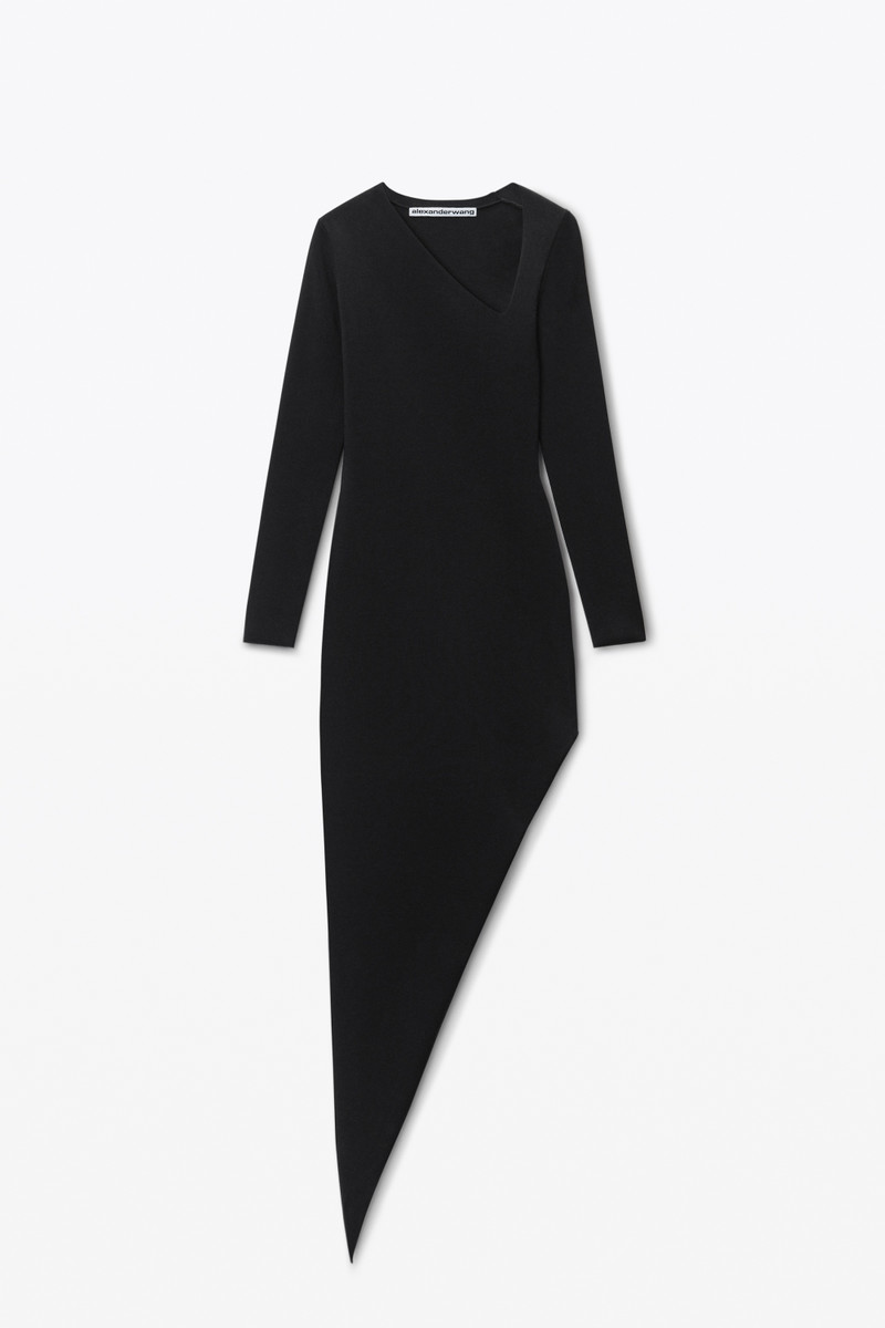 asymmetric long-sleeve bodycon maxi dress 1