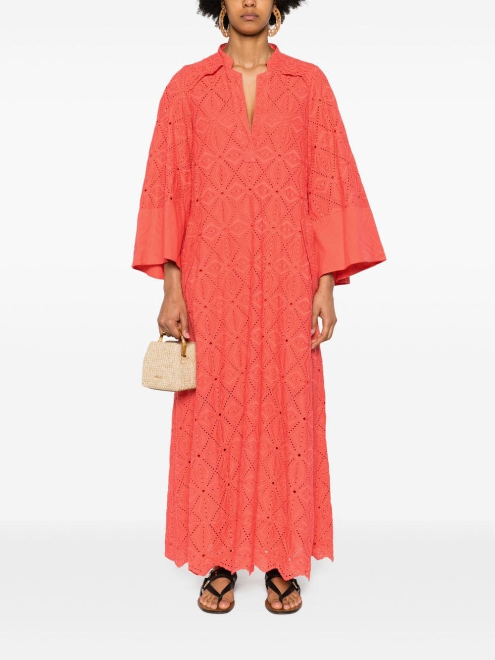 broderie anglaise maxi dress - 2
