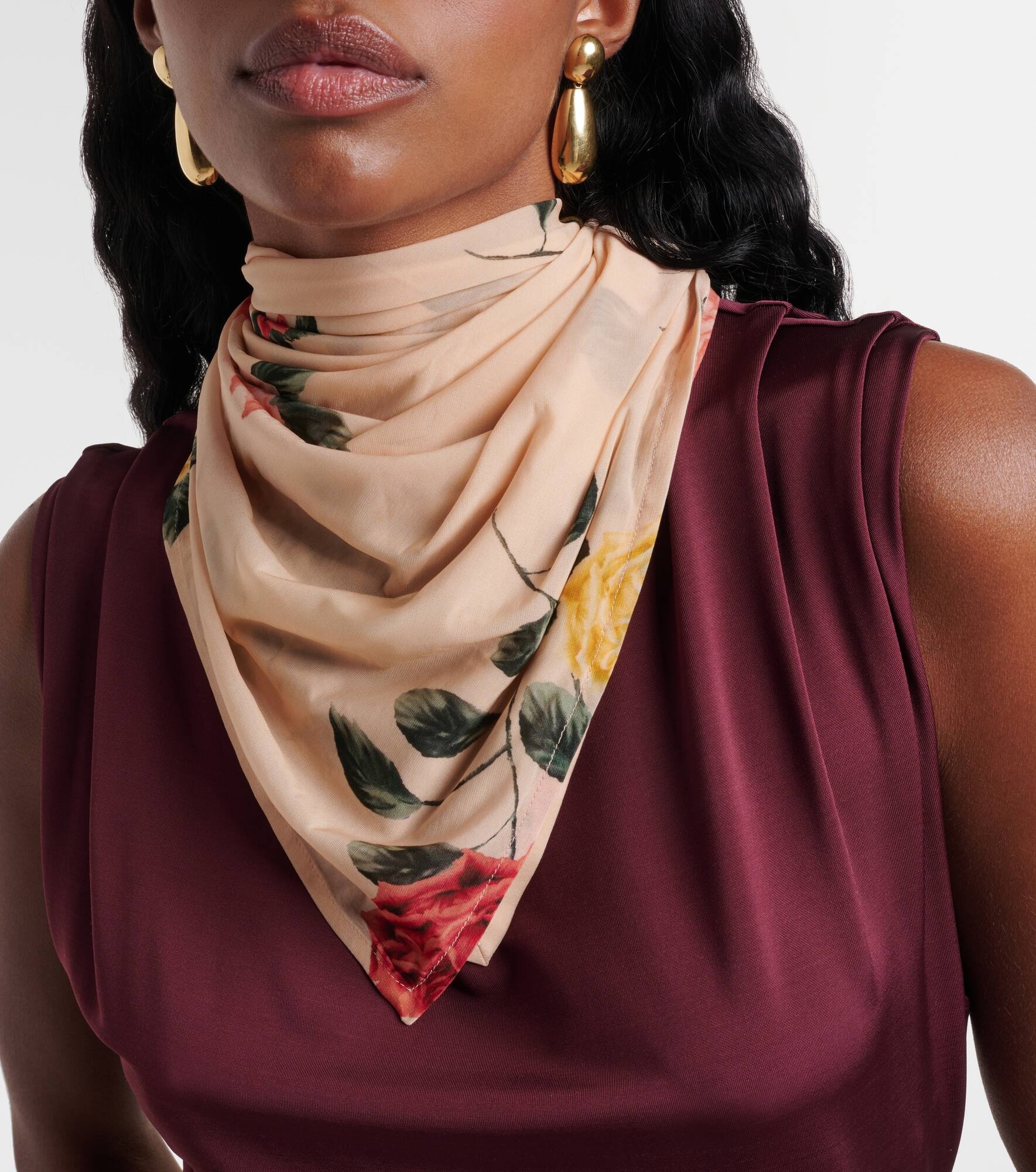 Floral silk-blend scarf - 2