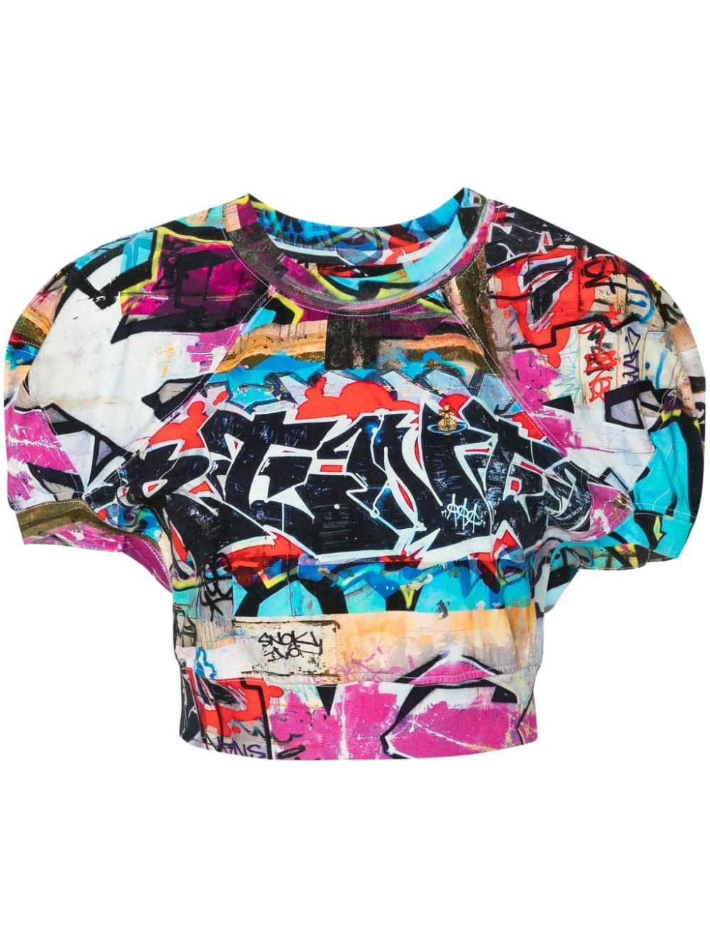 Vivienne Westwood graffiti-print cropped T-shirt | farfetch