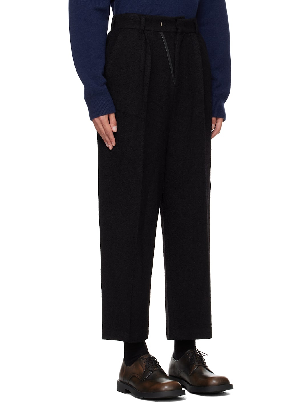 Black Brushed Trousers - 2