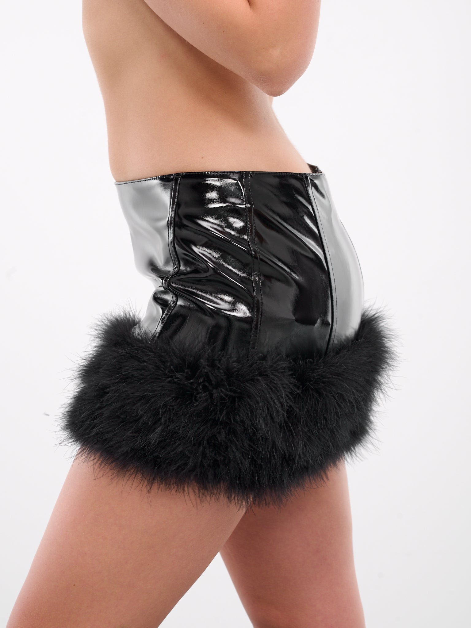Feather Trim Mini Skirt - 4