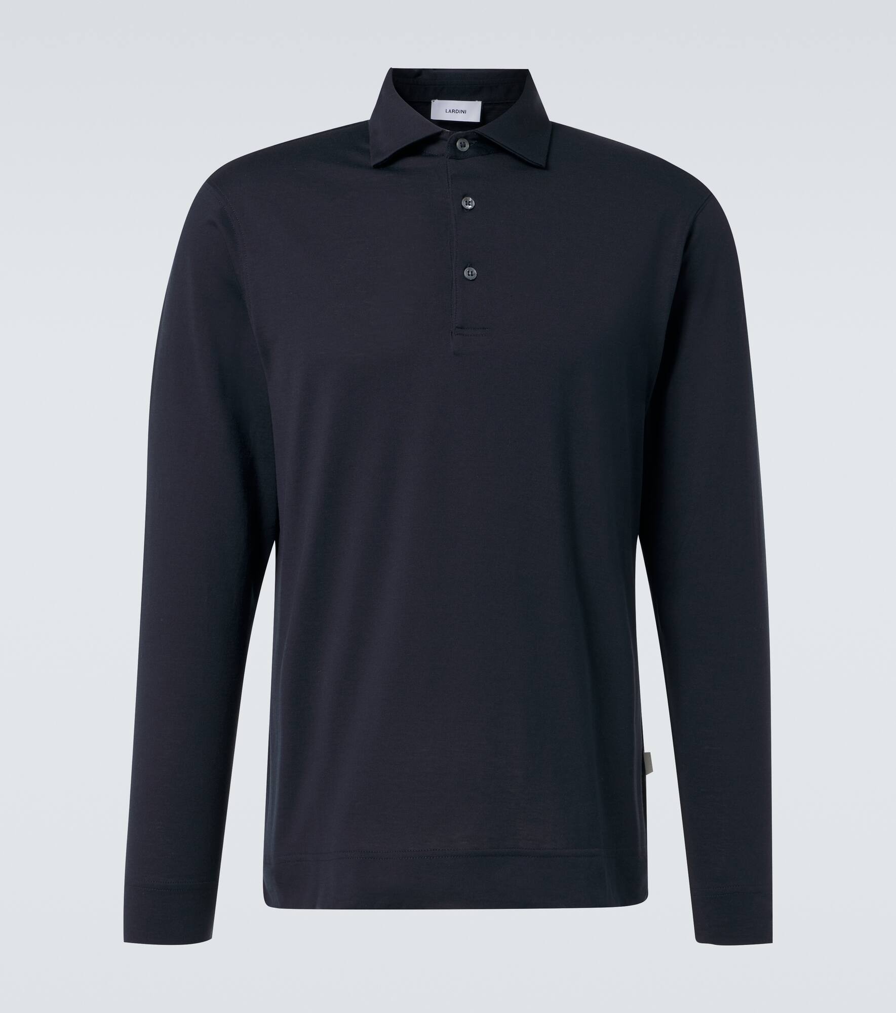 Cotton and silk polo sweater - 1