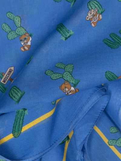 Moschino Teddy Bear cactus-print scarf outlook