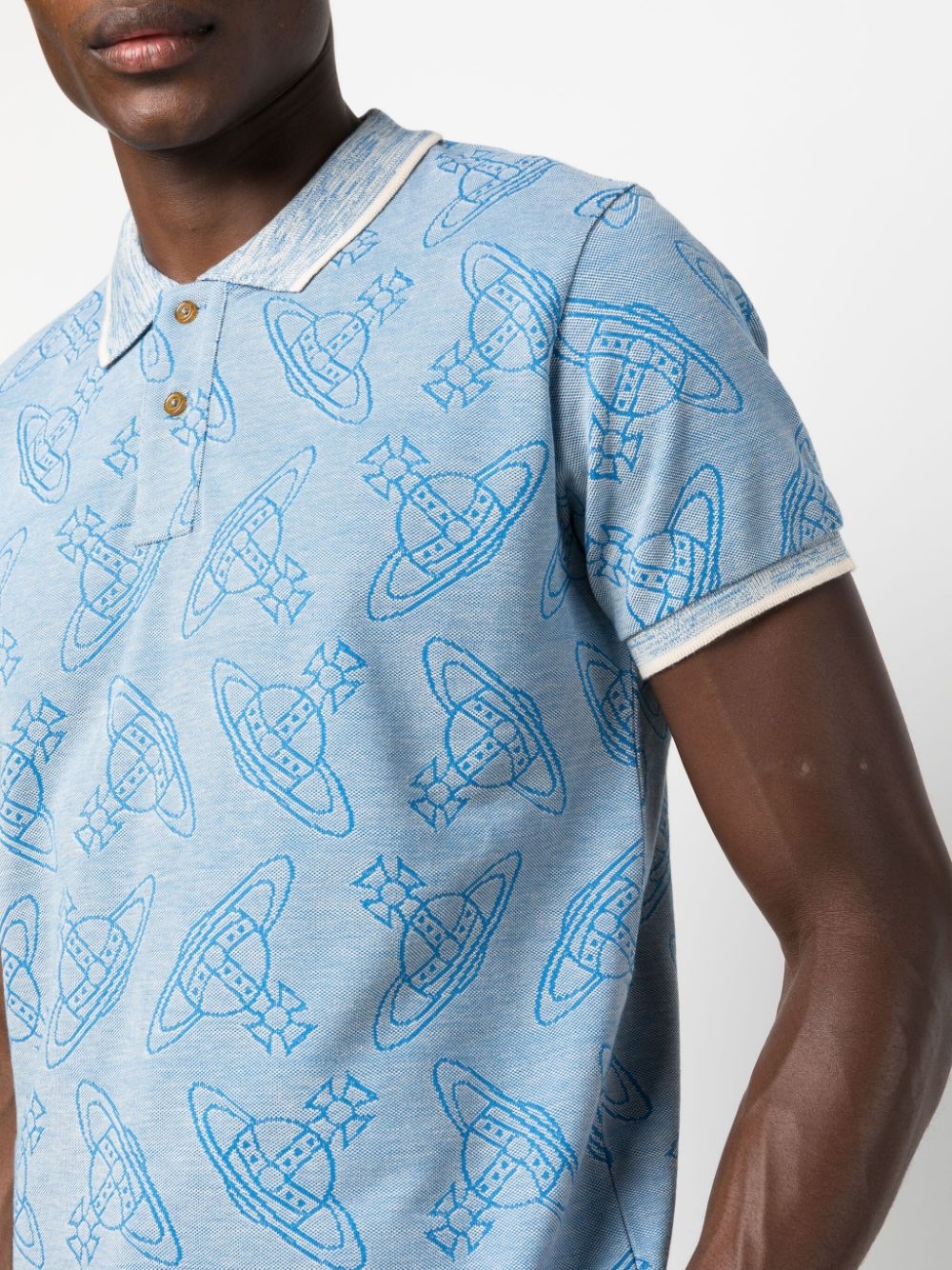 Orb logo-print organic cotton polo shirt - 5