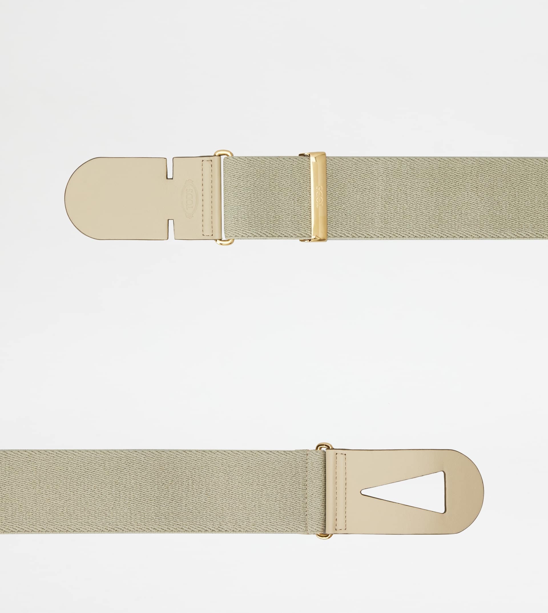 BELT IN CANVAS AND LEATHER - BEIGE - 2