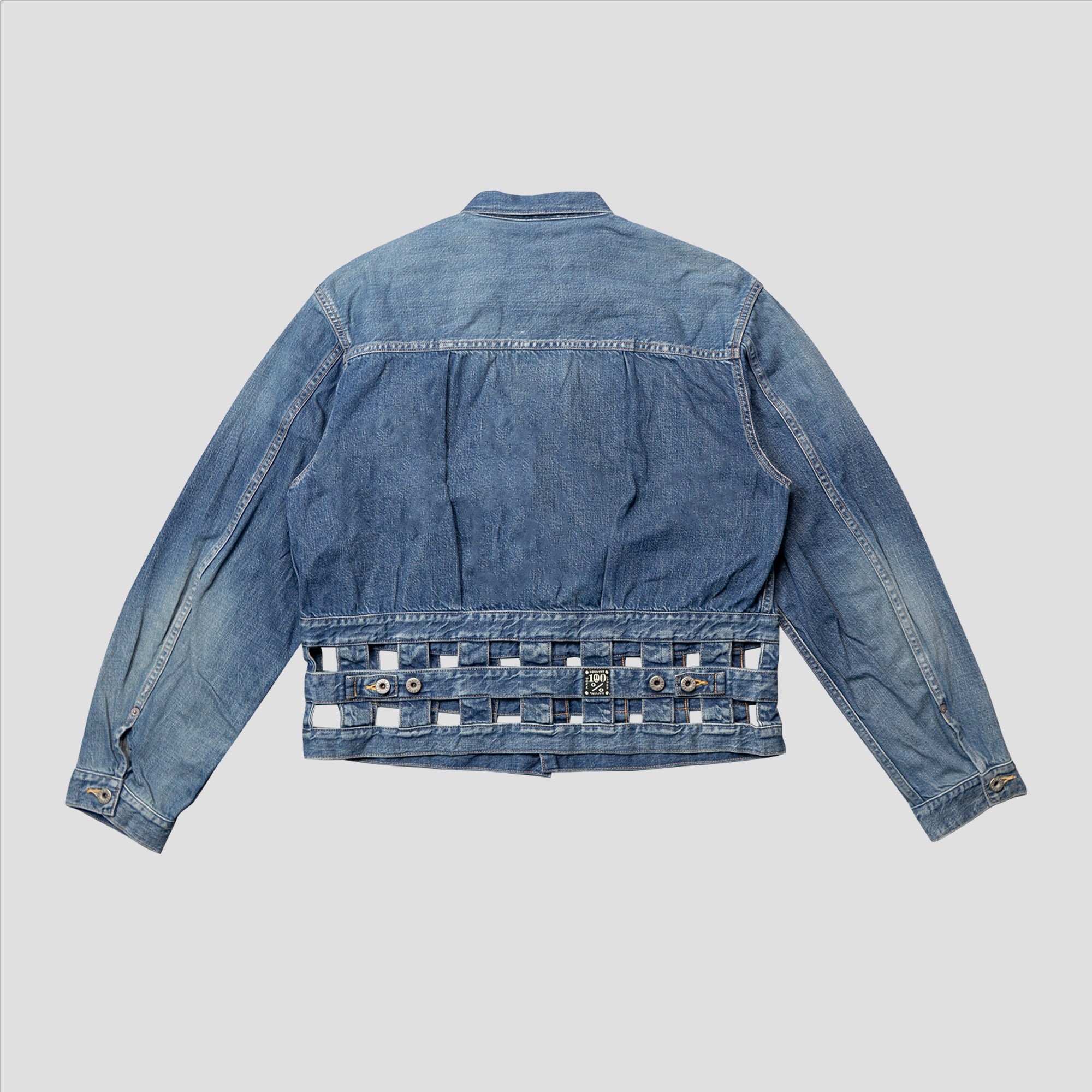 11.5oz DENIM WINDOWPANE 1st JACKET - 4