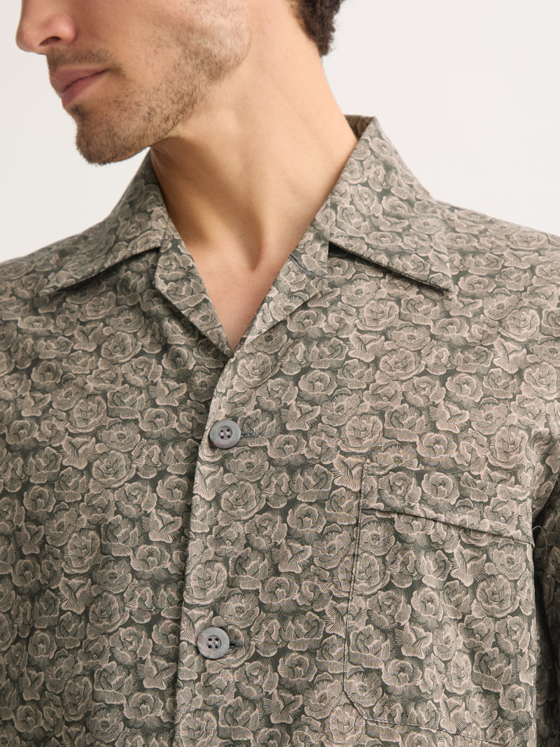 Ledbury Cotton Batiste Pajamas Camo Green Camo Rose 5