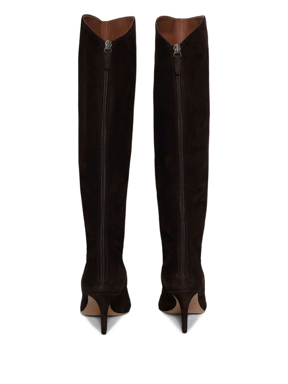 75mm pointed-toe suede knee-high boots - 3