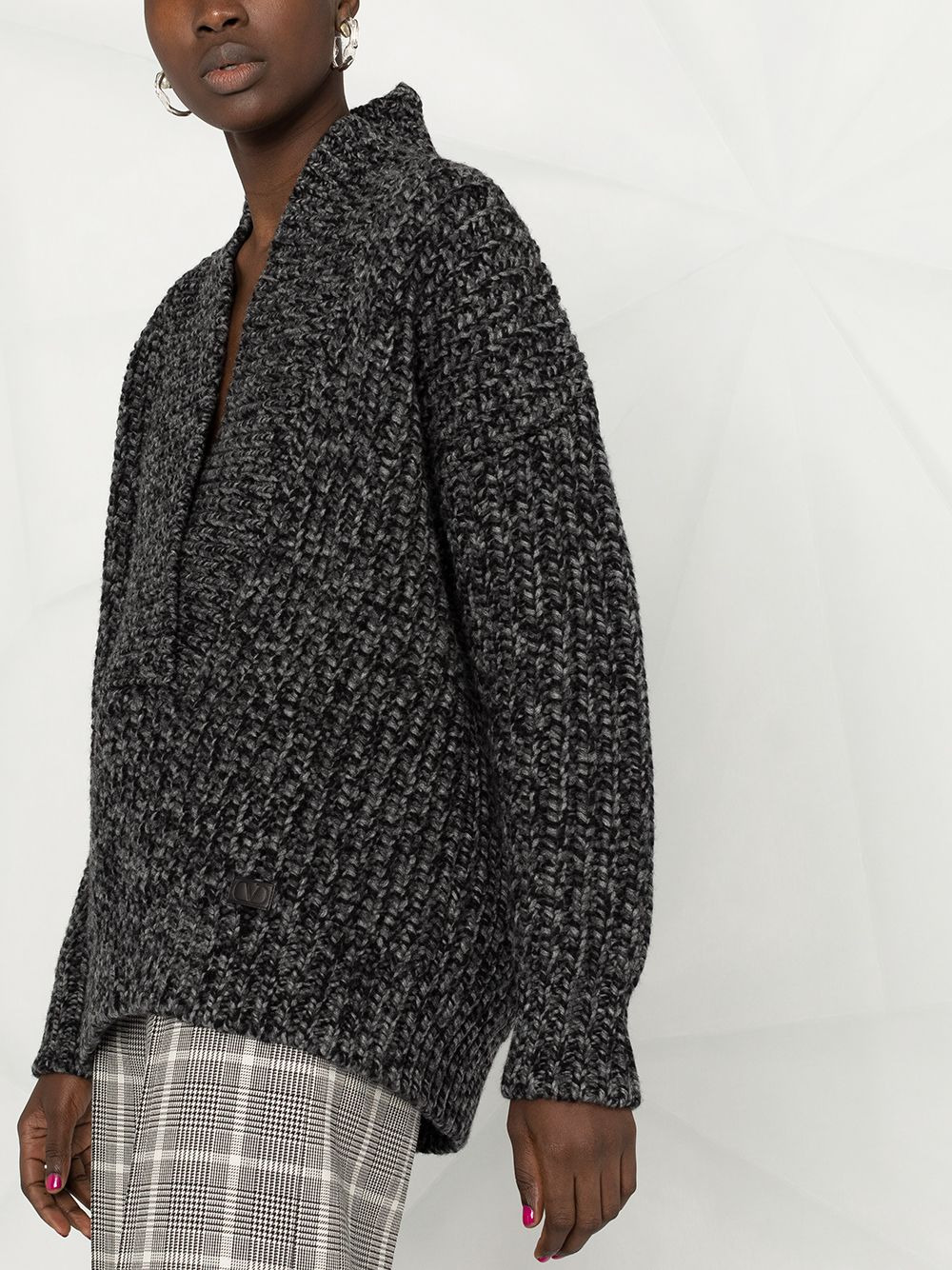 oversized mélange-knit jumper - 3