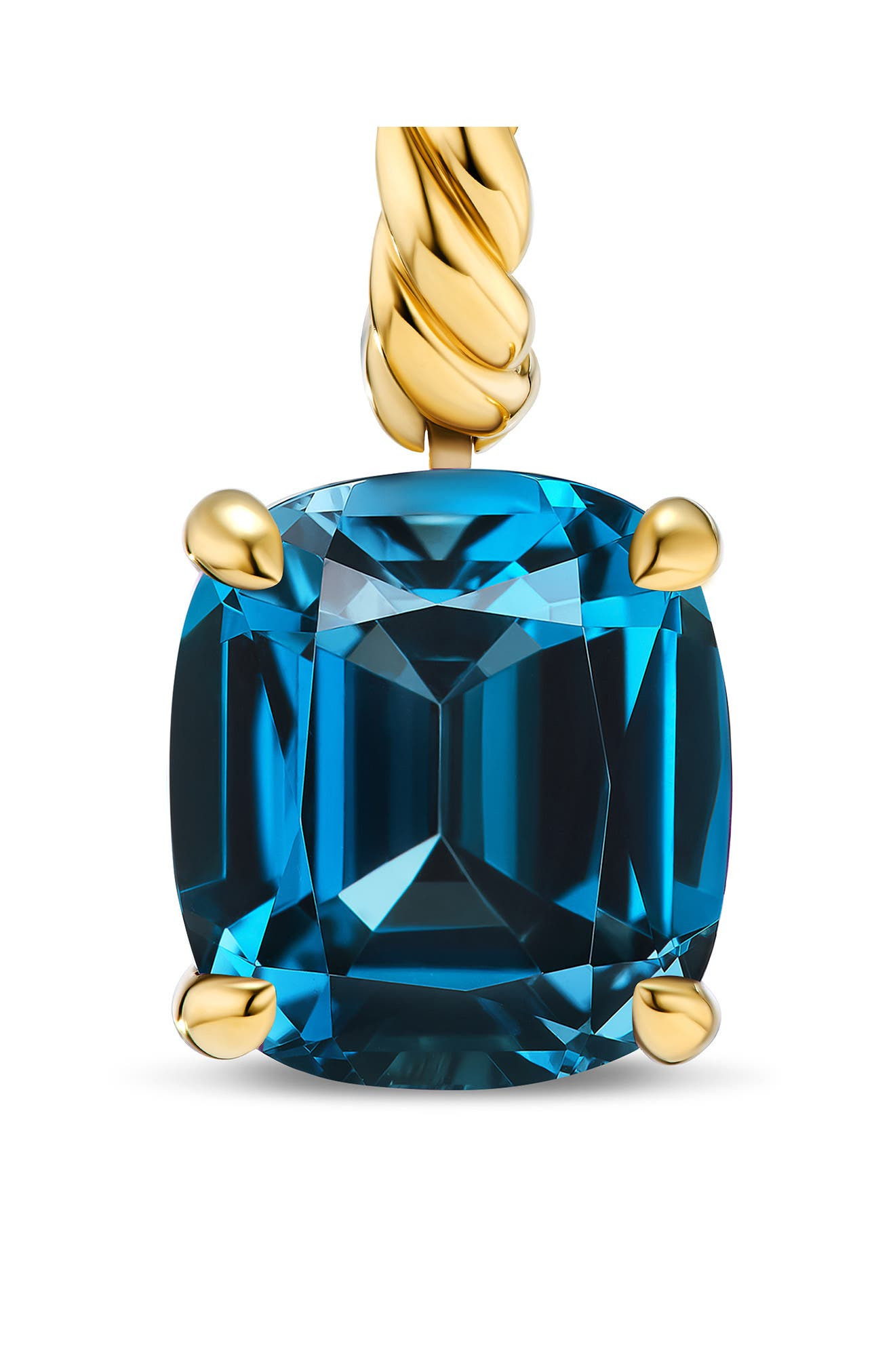 David Yurman Marbella Stone Drop Huggie Hoop Earrings in 18K Yellow Gold/Blue Topaz at Nordstrom - 3