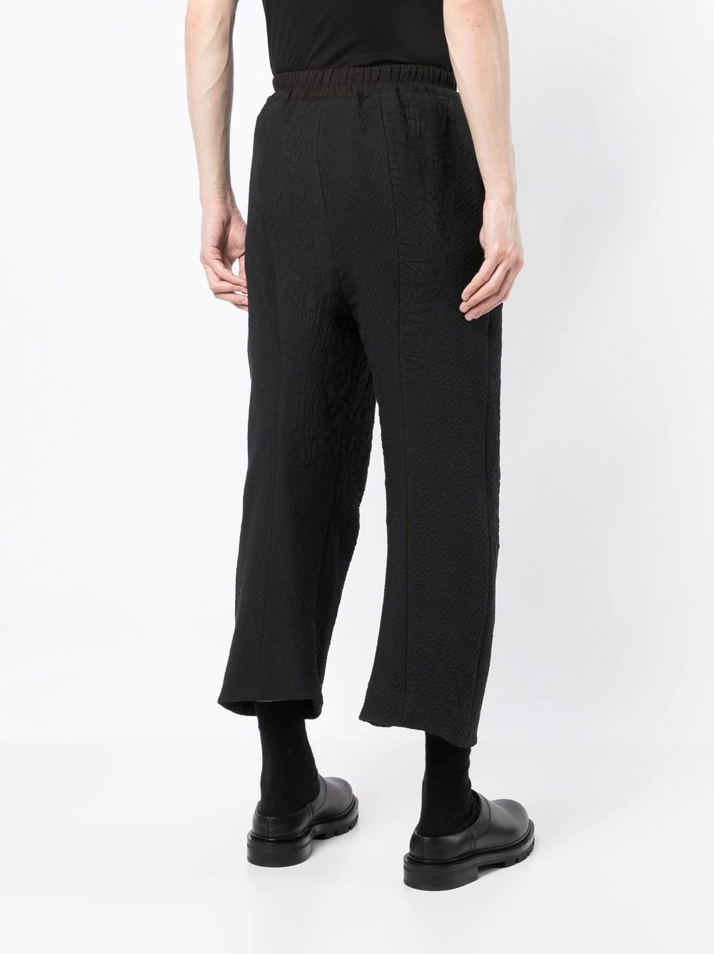 jacquard elasticated-waist trousers - 4