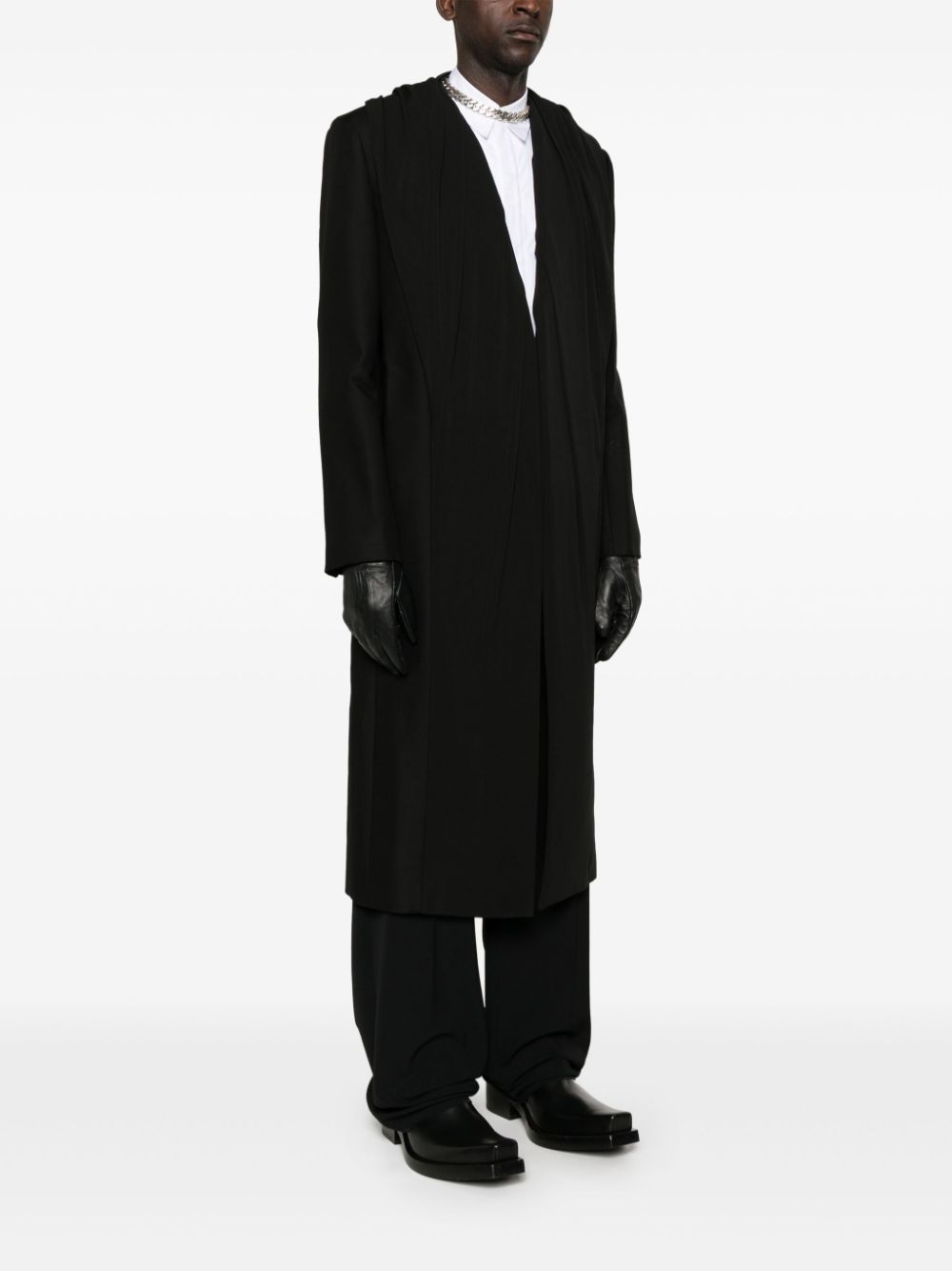 draped-detail coat - 4