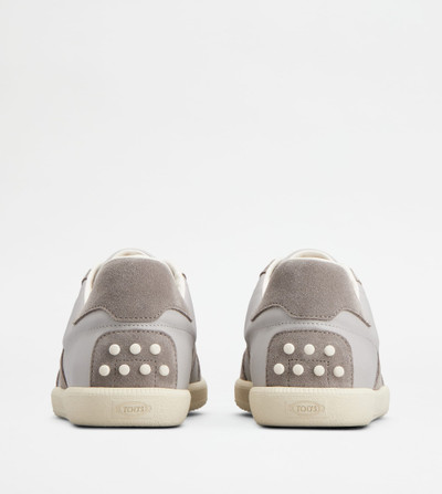 Tod's TOD'S TABS SNEAKERS IN SMOOTH LEATHER AND SUEDE - GREY outlook