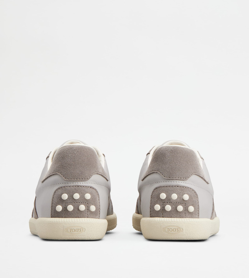 TOD'S TABS SNEAKERS IN SMOOTH LEATHER AND SUEDE - GREY 3