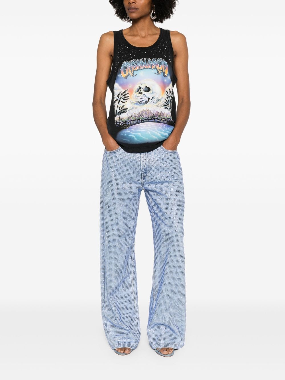 crystal-embellished jeans - 2