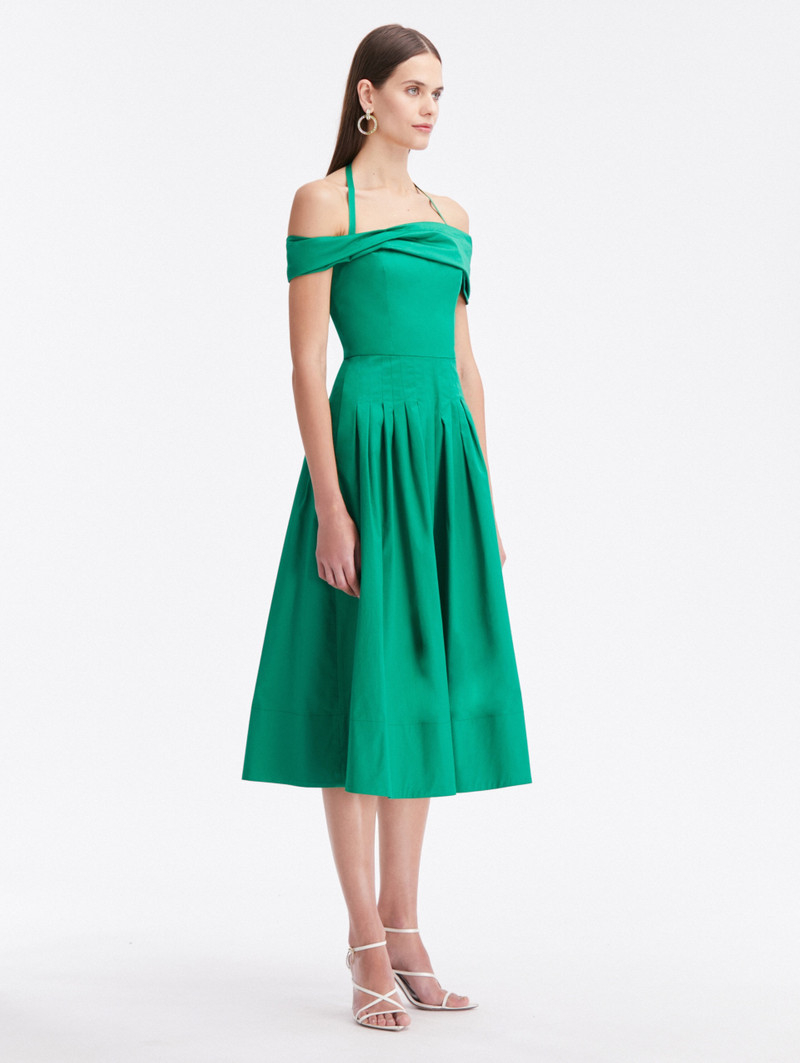 OFF SHOULDER HALTER COTTON DRESS 4