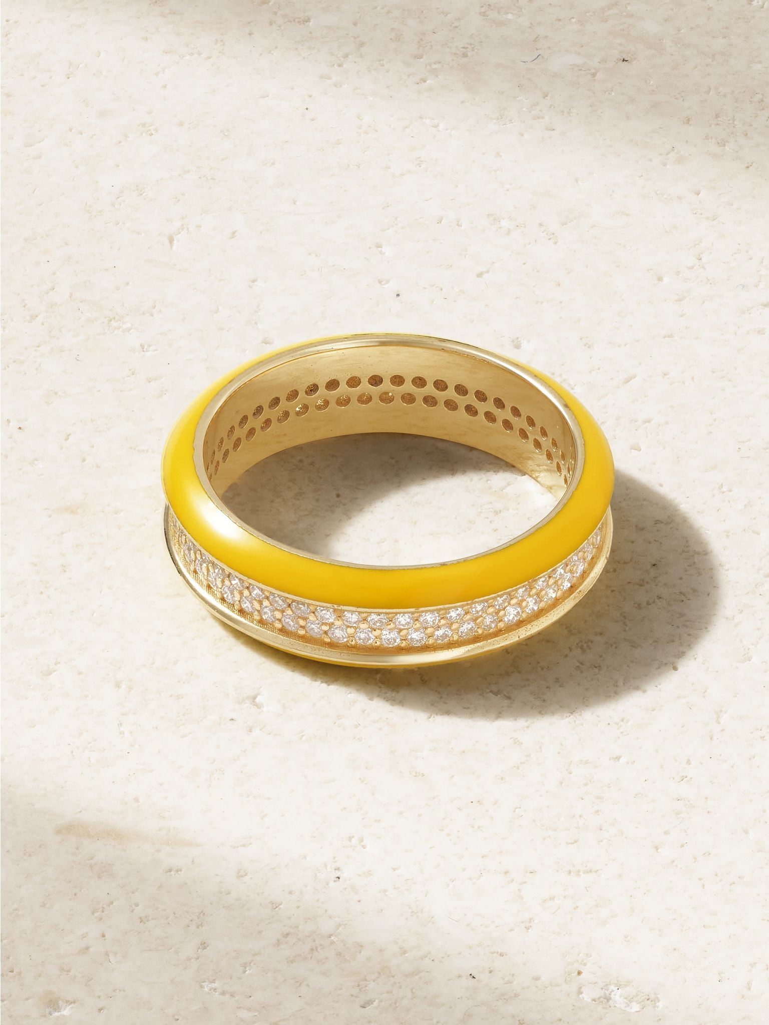14-karat gold, enamel and diamond ring Gold - 3