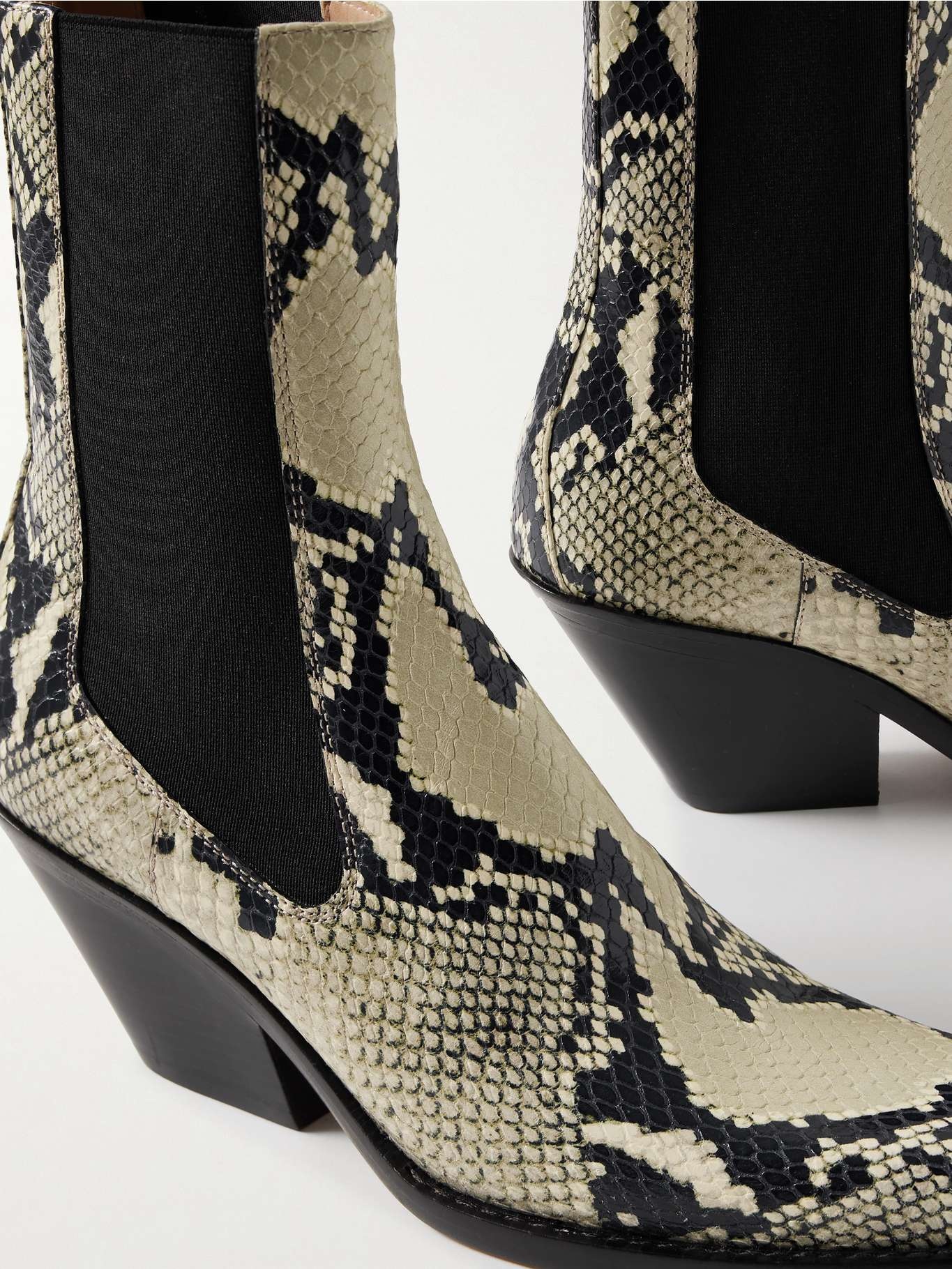 Austin snake-effect leather ankle boots - 4