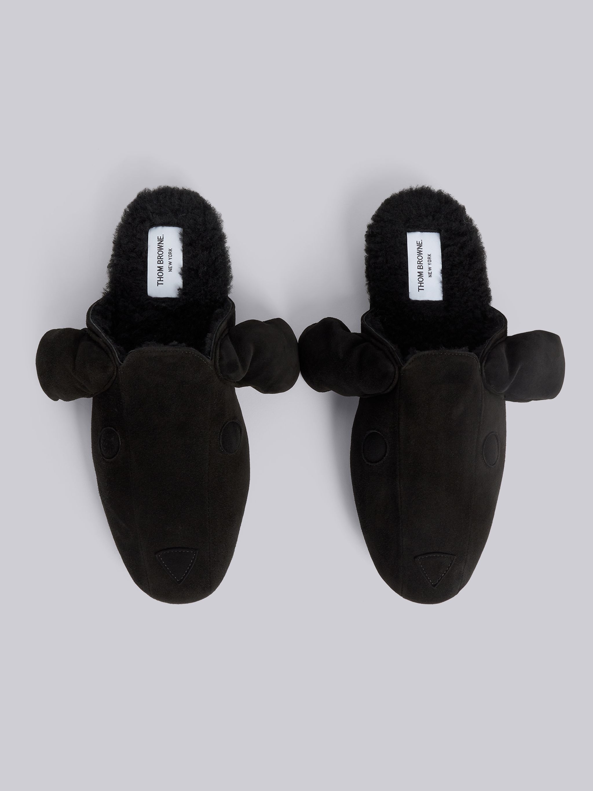 Black Shearling and Suede Hector Slipper - 4