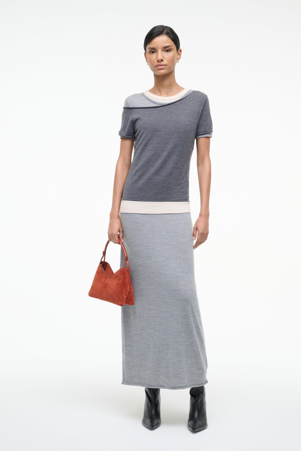 STAUD VALERIE SHOULDER BAG AUBURN SUEDE - 8