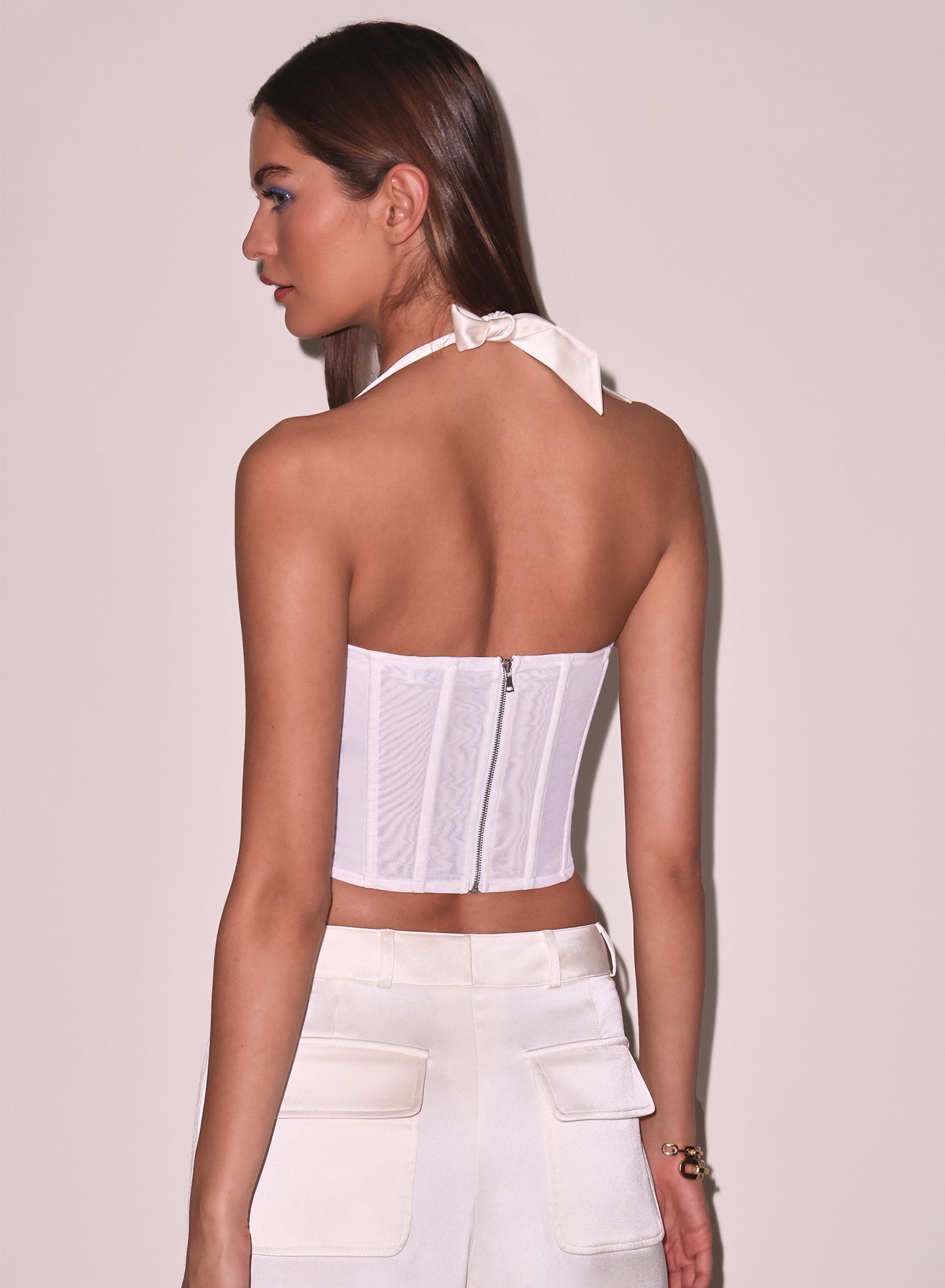 Satin Halter Corset Top - 7