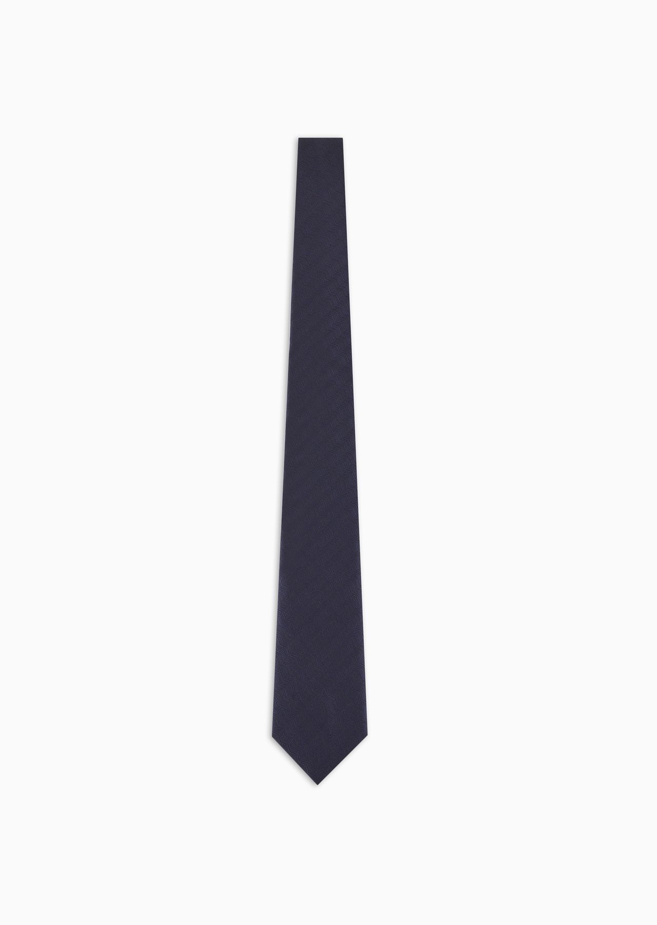 Pure silk chevron jacquard tie - 1