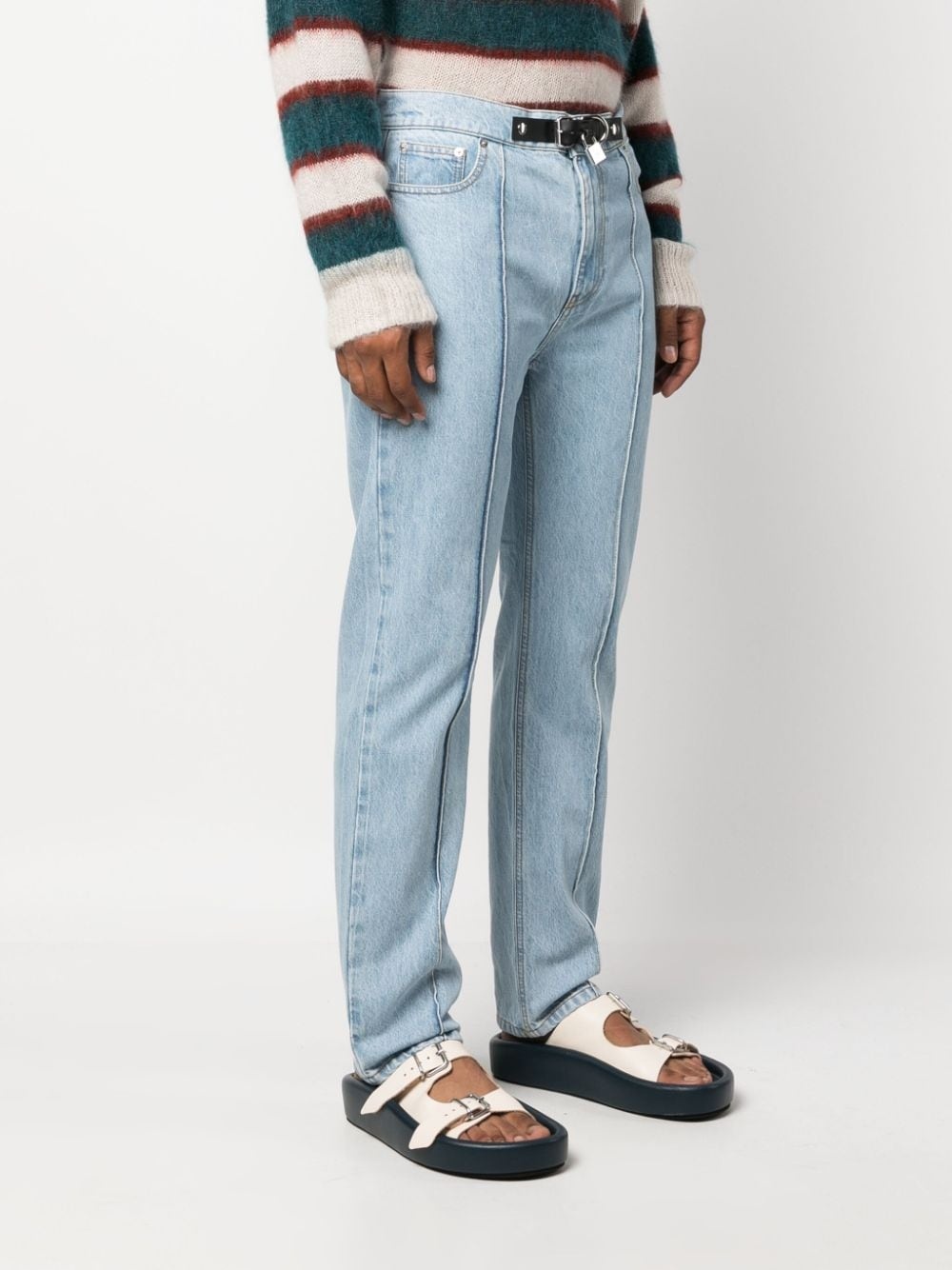 padlock-detail straight-leg jeans - 3