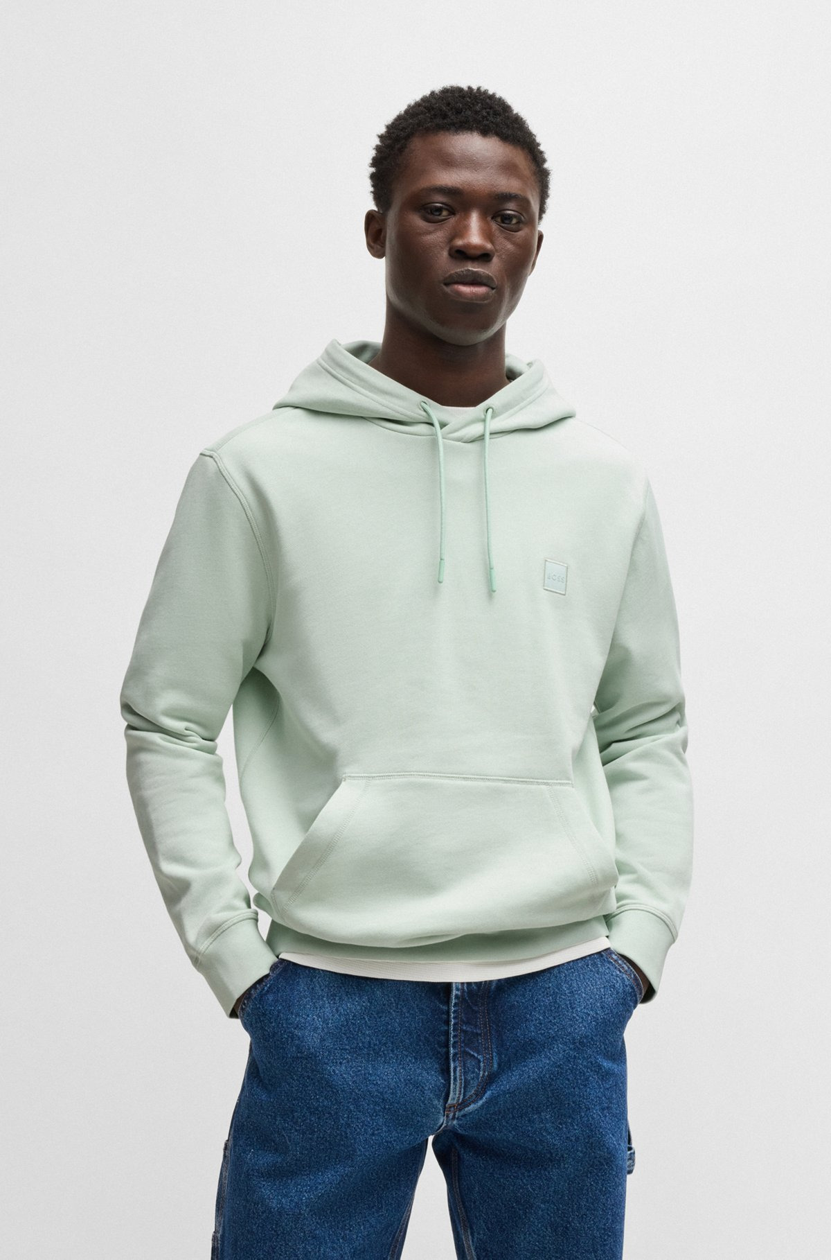 REGULAR-FIT HOODIE IN COTTON TERRY WITH LOGO PATCH - 2