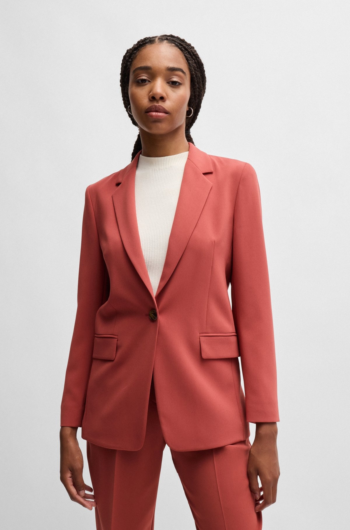 REGULAR-FIT JACKET IN CREASE-RESISTANT CREPE - 2