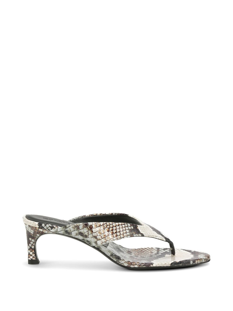 snake-print leather mules 1